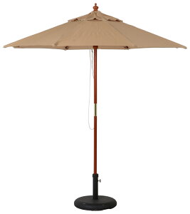 不二貿易 木製パラソル 210cm(アイボリー) 60157