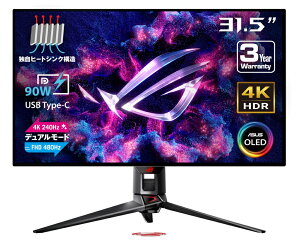 ASUSbGCX[X Q[~OtfBXvC(31.5^/WOLED/4K UHD 3840x2160/240Hz/0.03ms/HDR400/HDMI2.1/DP1.4/USB Type-C/VESA/PIPEPBPΉ/3Nۏ)(ubN) ROG Swift PG32UCDP