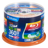 バーベイタム 6倍速対応BD-R DL 50枚パック　50GB ホワイトプリンタブル VBR260RP50SV1 Verbatim