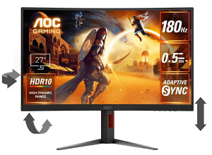 AOCbG[I[V[ Q[~OtfBXvC(27^/Ȗʌ^/Fast VA/FullHD 1920×1080/180Hz/0.5ms/HDR10/HDMI2.0/DP1.4/VESA/3Nۏ)(ubN) C27G4H/11