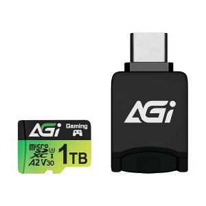 AGIbG[W[AC AGI TF138 Micro SDXC 1TB UHS-I U3 V30 A2 R/W up to 170/160MB/s SD[J[hϊA_v^/Type-C Readert AGI1T0G2CTF138