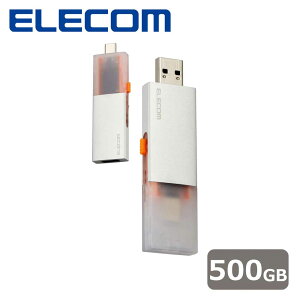 GRbELECOM SSD Ot 500GB USB3.2Gen2 Ǎő1000MB/b USB^ |[^uSSD XCh  ϏՌ USB Type-C / USB-A Ή y PS5 PS4 er^ iPhone Android X}z Win Mac PC Ή ziV