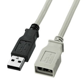 サンワサプライ USB2.0延長ケーブル（5m・ライトグレー） KU-EN5K