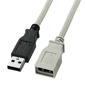 サンワサプライ USB2.0延長ケーブル(5m・ライトグレー) KU-EN5K