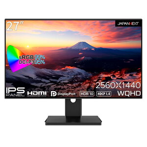 JAPANNEXTbWplNXg tfBXvC(27^/IPS/WQHD 2560×1440/60Hz/8ms/HDR10/HDMI1.4/DP1.2/VESA/2Nۏ)(ubN) JN-27I4FLQR