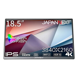 JAPANNEXTbWplNXg oCtfBXvC(18.5^/IPS/4K UHD 3840×2160/60Hz/15ms/HDR10/miniHDMI2.0/USB Type-C/VESA/2Nۏ)(ubN) JN-MD-IPS185UHDR