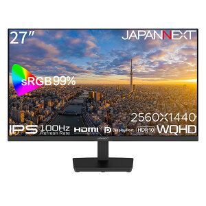 JAPANNEXTbWplNXg tfBXvC(27^/IPS/WQHD 2560×1440/100Hz/4.5ms/HDR10/HDMI2.0/DP1.4/VESA/2Nۏ)(ubN) JN-IPS273WQHD