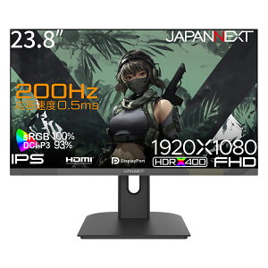 JAPANNEXTbWplNXg Q[~OtfBXvC(23.8^/IPS/FullHD 1920×1080/200Hz/0.5ms/HDR400/HDMI2.0/DP1.2/VESA/2Nۏ)(Jt[W) JN-IPS238G200F-Camo