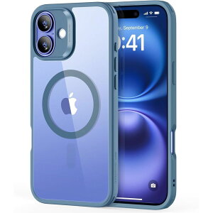 ESR iPhone 16�p MagSafe�Ή� �n�C�u���b�h�P�[�X�iClear Blue�j Classic Hybrid Case (HaloLock) ESR626