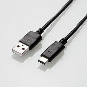 �G���R�� �[�d/�]���Ή� USB2.0�P�[�u��(A to TypeC) 0.5m 3A �u���b�N U2C-AC05NBK