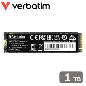 Verbatimbo[xC^ yKizVerbatim SSD Vi5000 PCIe NVMe M.2 Gen4x4 1TB 31826-J