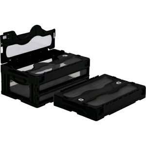 サンコー フタ一体型折りたたみコンテナー 559030 マドコン C-30B(ブラック) SKO-C-30B-BK