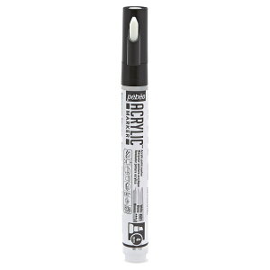 �y�x�I �A�N�����b�N�}�[�J�[4mm�`�Y�� �z���C�g 205901 pebeo ACRYLIC MARKER MEDIUM ANGULAR TIP 4 MM WHITE