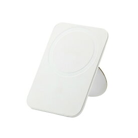 エレコム MagSafe対応 カードポケット付き スマートフォン用 マグネットスタンド 薄型（ホワイト） P-DSMSTCCWH