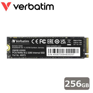 Verbatimbo[xC^ yKizVerbatim SSD Vi3000 PCIe NVMe M.2 Gen3 x4 256GB 49373-J