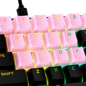 HyperX（ハイパーエックス） ゴム製キーキャップゲーミングアクセサリーキット(ピンク) HyperX Rubber Keycaps Gaming Accessory Kit - Pink (US Layout) 519U0AA#ABA