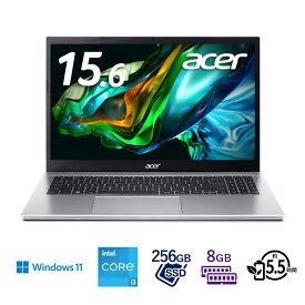 Acer｜エイサー 15.6型ノートパソコン Aspire 3（Intel Core i3/ メモリ 8GB/ SSD 256 GB/ LCD/ UHD Graphics）シルバー A315-59-H38U