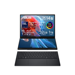 ASUSbGCX[X 14.0^ fAfBXvCm[gp\R ASUS Zenbook DUO UX8406CA U9321WiOLED/Core Ultra 9/ 32GB/ 1TB SSDjCNEFO[ UX8406CA-U9321W