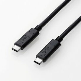 エレコム USB Type C ケーブル USB-C to USB-C 0.5m 充電/データ転送用 PD 60W 3A USB3.1 Chromebook 対応認定取得（ブラック） USB3-CCP05NBK