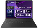 LGエレクトロニクス｜エルジー [ノートパソコン 16型、IPS液晶、WQXGA(2560×1600)/1239g/Core Ultra 7 258V/メモリ 32GB/SSD 1TB/DCI-P3 99％/Dolby Atmos/英語キーボード/Windows 11 Home] gram 16Z90TS-GU89J