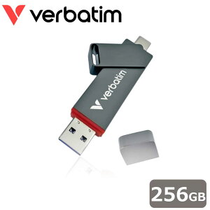 Verbatimbo[xC^ yKizVerbatim XeBbN^ USB SSDhCu Dual QuickStick USB-C  USB-A 3.2 Gen 1 (256GB) Dual QuickStick V[Y 32041-J