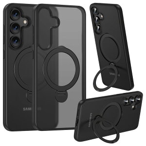 ���X�^�o�i�i Galaxy S25�p ZEROSAFE SHAFT ���C�����X�[�d�Ή� 360°��]�X�^���h�P�[�X�i�t���X�g�u���b�N�j 8748GS25ZSFSBK