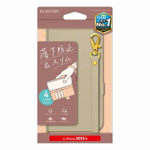 �G���R�� iPhone 16e�p �P�[�X ���U�[ �J�o�[ �蒠�^ �}�O�l�b�g �t���b�v �Ռ��z�� �X�g���b�v�z�[���t �n���h�X�g���b�v�t �X�^���h�@�\�t �J�[�h�P�[�X�@�\�t�i�O���[�W���j PM-A25SPLFY4GB