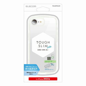 �G���R�� iPhone 16e�p �P�[�X �n�C�u���b�h �J�o�[ �Ռ��z�� �y�� ���^ ���^���X�e�b�J�[�t �X�g���b�v�z�[���t �d�x5H �X�g���b�v�z�[���V�[�g�t TOUGH SLIM LITE�i�N���A�j PM-A25STSLACR