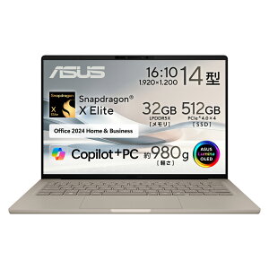 ASUSbGCX[X m[gp\R ASUS Zenbook SORA UX3407RA(14^/ Windows 11Home/ Snapdragon X Elite/ OLED/  32GB/ 512GB SSD/Office HomeBusiness)UuXL[x[W UX3407RA-HA32570BES