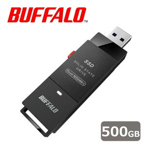 �o�b�t�@���[�bBUFFALO USB3.2(Gen2) Type-A��C TV�^��Ή� �X�e�B�b�N�^ �n�C�X�s�[�h MiniStation SSD 500GB SSD-SCH500U3-BA