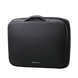 エレコム パソコンケース 14インチ ハンドル付 PCバッグ 衝撃吸収【〜14インチ MacBook Chromebook Lenovo など 内寸サイズまでの ノートパソコン 収納可】ダブルファスナー ZEROSHOCK（ブラック） ZSB-IBPRL14BK