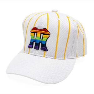 ミズノ 【阪神タイガース公認】カラーキャップ(ホワイト×ゴールドイエロー×レインボー・サイズ:56-60cm) 12JRCT1700F 【阪神タイガース】 MIZUNO 2025年