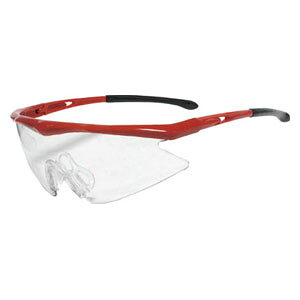 トラスコ中山 一眼型安全メガネ フレームレッド レンズクリア TSG1856RE