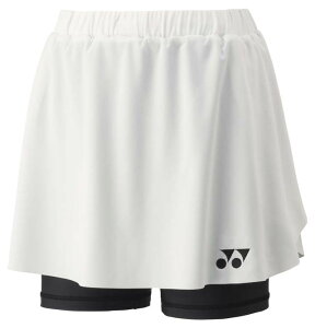 ヨネックス レディース スカート(インナースパッツ付)(ホワイト・サイズ:XO) YO-26181-011-XO YONEX