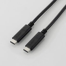 エレコム USB Type C ケーブル USB-C to USB-C 0.5m 充電/データ転送用 PD 100W 5A USB2.0 Chromebook 対応認定取得（ブラック） U2C-CC5P05NBK