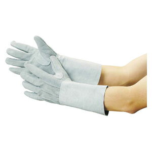 トラスコ中山 牛床革手袋 袖長タイプ フリーサイズ JT5L