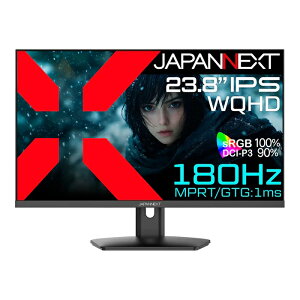 JAPANNEXTbWplNXg Q[~OtfBXvC(23.8^/IPS/WQHD 2560×1440/180Hz/1ms/HDR10/HDMI2.0/DP1.2/VESA/2Nۏ)(ubN) JN-IPS238G180Q
