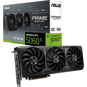 ASUSbGCX[X ASUS PRIME GeForce RTX 5060 Ti 16GB GDDR7 OC Edition iNVIDIA GeForce RTX 5060Ti `bvZbg / PCI Express 5.0 OtBbNX{[hj PRIME-RTX5060TI-O16G