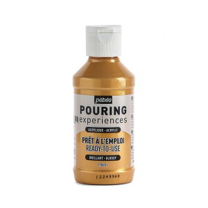 �y�x�I �|�[�����O���f�B�E������A�N�����G�̋� 118mL ���^���b�N�S�[���h 524624 pebeo Ready-to-use pouring paint - Pouring Experiences ���^���b�N�F