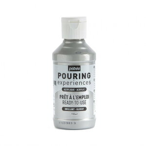 �y�x�I �|�[�����O���f�B�E������A�N�����G�̋� 118mL ���^���b�N�V���o�[ 524625 pebeo Ready-to-use pouring paint - Pouring Experiences ���^���b�N�F