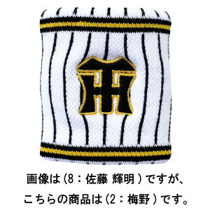 ミズノ 【阪神タイガース公認】選手リストバンド ホーム(2:梅野 隆太郎) 12JRYT0602F 【阪神タイガース】 MIZUNO 2025年