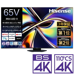 iWݒu_AGÂ݁jnCZX 65V^ Mini LEDtermBSECS 4K`[i[n 65U9R Hisense@U9R er@65^
