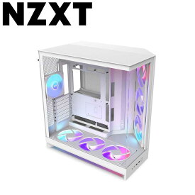NZXT 大型デュアルチャンバー構造採用のATXケース H9 FLOW PLUS（2025）【ATX /Micro ATX /Mini-ITX】（ホワイト） CM-H92FW-P1