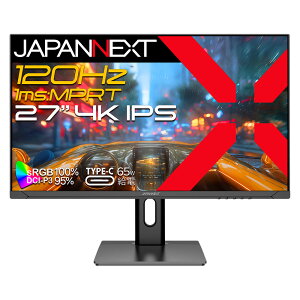 JAPANNEXTbWplNXg Q[~OtfBXvC(27^/IPS(AHVA)/4K UHD 3840×2160/120Hz/1ms/HDR400/HDMI2.1/DP1.4/VESA/2Nۏ)(ubN) ~ @\X^h JN-IPS27G120U-HSPC6