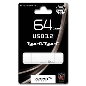 HIDISC USB3.2 Gen2 Type-C  Type-ARlN^ 64GBizCgj HDUF134C64G3C
