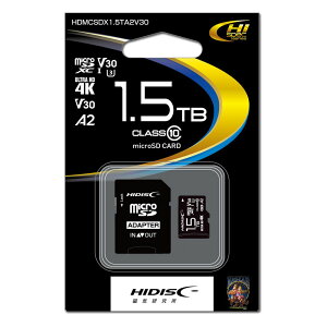 HIDISC microSDXCJ[h 1.5TB CLASS10 UHS-I Speed class3 A2ΉiSDϊA_v^tj HD-MCSDX1.5TA2V30