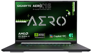 GIGABYTEbMKoCg 16^ Q[~Om[gp\R(AMD Ryzen AI 9/ 32GB/SSD 1TB/GeForce RTX 5070/{L[{[h) [i[zCg GIGABYTE AERO X16 X16 2WHA3JPC65DP