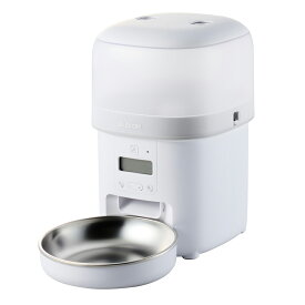 エレコム ペット用自動給餌器 犬・猫用 【タイマー式】(ホワイト) PET-AF05WH ELECOM mofult AUTO FEEDER タイマー式自動給餌器 シングルボウル(犬・猫用) 自動餌やり機 自動餌遣り器 給餌器 餌