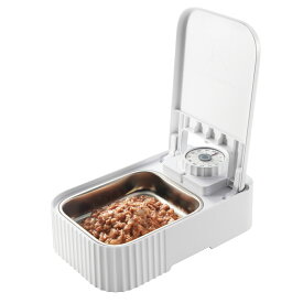 エレコム ペット用自動給餌器 犬・猫用【ダイヤルタイマー式】(ホワイト) PET-AF06WH ELECOM mofult AUTO FEEDER ダイヤルタイマー式自動給餌器 ウェットフード対応(犬・猫用) 自動餌やり機 自動餌遣り器 給餌器 餌