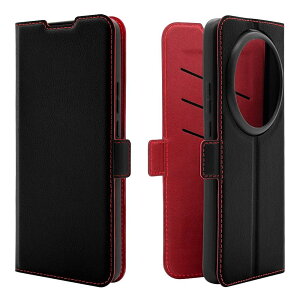���X�^�o�i�i Xiaomi 15 Ultra�p ���^�蒠�T�C�h�}�O�l�b�g�P�[�X�i�u���b�N×���b�h�j 8851XI15UBSMBKR